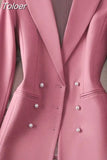 Blazer Office Classic Coat Elegant Chic Vintage Simple Lapel Fashion Work Casual Long Sleeve Single Button