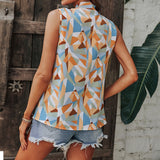 Chiffon Round Neck Printed Sleeve