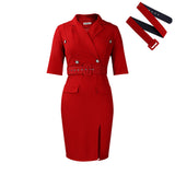 Large-Size Women's Clothing 2025 Winter New Suit Collared Hips Thin Open Fork OL Professional African