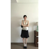 Spice Girls Kinesi V-Neck Vest Small Top With Stylish Simple A-Word Thin Fishtail Half-Dress Woman