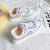Vulcanized Shoes Women White Sneakers High Top Ladies Students Fashion Casual Shoes Woman 2022 Lace-up Platform Sports