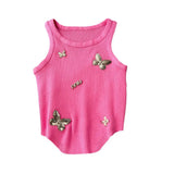 Man Body-In-Body Temperament Butterfly Short Sleeveless Vest Sling Female Summer Design Sense Niche Bottoming Shirt
