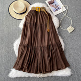 Half-Dress Women's Dress 2025 Summer Small In The Long Leisure High-Rise Display Thin Pendulum Ponve
