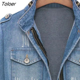 High Quality Denim Jackets Women 2018 Autumn Fashion Long Sleeve Jeans Coat Casual Denim Outwear Tops Plus Size