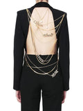 Toloer Back Careful Machine Coat 2024 New Street Wind Irregular Metal Chain Small Suit Woman-Outfit