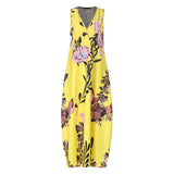 Printed Maxi Dress ZANZEA 2022 Women's Sundress Casual Summer Long Vestido Female V Neck Party Robe Femme Linen Dress