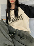 raglan long sleeve T-shirt with printed