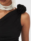 Fashion Women Tank Tops Three-dimensional Rose Flower Diagonal Shoulder Display Thin Knitted Tops Summer 2023 New