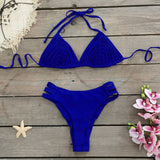 Solid Color High Open Split Split Swimsuit Woman 2025 New Strap Sexy Bareback