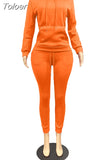 Women's Sporty Tracksuit Autumn Winter Plush Warm Hooded Long Sleeve Hoodie and High Waist Sweatpant Matching Outfit 2 Piece