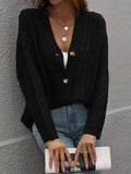 Cardigan For Women White Knitted Tops Elegant Cardigans Oversized Solid Autumn Women Cardigan With Buttons For