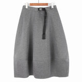 High Elastic Waist Gray Brief Elegant Thick Long Half-body Skirt Women Fashion Tide New Spring Autumn 2023