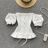 Short Sleeve Tops 2022 Women Fashion New Sexy Short Crop Holiday Solid Color Casual Blouse