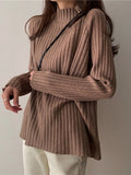 Tops 2022 Women Autumn Winter Loose Solid Color Round Neck Women's Sweater Pullover Bottoming Top Oversized