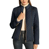 And Winter Women's Standing Collar Lightweight Quilt Cotton Suit Plus Cushion Zipper Coat