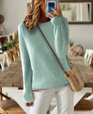 Sheintemu Autumn And Winter Long Sleeve Simple Solid Color Sweater
