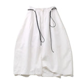 2023 New Spring Autumn High Waist Drawstring White Loose Big Size Loose Wide Leg Pants Women Trousers Fashion Tide