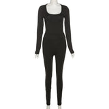 Sisterlinda Fitness Tracksuit 2Piece Set Women Skinny Bodycon-Shaping Bodysuits+High Waist Sporty Leggings Activewear
