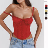 Summer New Lace Splicing Tie With Sexy Blouse Babes Sling Vest
