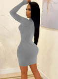 Party Sexy Long Sleeve Mini Bodycon