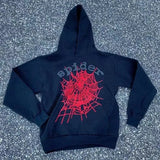 2025 Spoder Spider Web Print Hooded Hooded Hooded Hooded Casual Loose