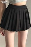 Micro Pleated Skirt Women Sexy Skort Vintage Preppy High Waist A-line Black Mini Skirt Y2k Shorts School Casual
