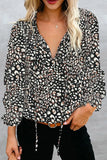 Women's Clothing 2025 Autumn And Winter New Broken Flower Printed Shirt V Collar Long-Sleeved T-Shirt Top