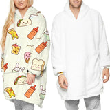 Winter Warm TV Pocket Hooded Blankets Adults Bathrobe Sofa Cozy Blanket Hooded Sweatshirt Plush Coral Fleece