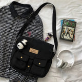 Canvas Women's Bag Shoulder Korean Students Fashion Harajuku Windsuit Casual Ladies Crossbody Female Messenger Bags For