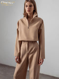 Fashion Straight Pants Set Woman 2 Pieces Casual High Waist Trousers Suits Elegant Shirt Two Piece Pants Set