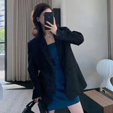 Toloer Suit Jacket Female Medium Long Style 2024 Spring Autumn New Korean Version Of Leisure Loose Slim Temperament Net Red Suit-Outfit