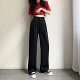 silk wide-legged pants female summer show thin thin section of tall waist drape leisure pants suit pants straight wide