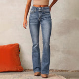 2025 New Retro Elastic Jeans Women's Water Wash Trousers