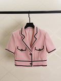 Fragrance Korean Fashion Short Sleeve Jacket + High Waist Pleated Skirt Set Summer Women's Clothes 2 Piece