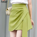 Women Asymmetrical Solid Leisure Simple Summer Hot Sale Baggy Empire Holiday Mini Mujer College Clothes Party