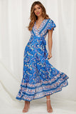 Summer Leisure Hot Holiday Printing Dress Sexy Long Dress Women's