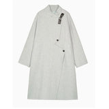 Loose Fit Gray Big Size Long Thick Woolen Coat Parkas New Long Sleeve Women Fashion Tide Autumn Winter 2022