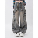 Women Autumn Dopamine Wearing Retro Work Pants To Make Old Pocket Design Straight