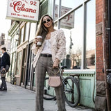chic jumper pink christmas cardigan autumn winter outwear casual special 3D flower cashmere women white