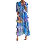 New Women's Printed Layered Dress