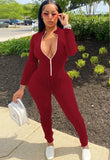 Winter Ribbed Zip Up Fitting Bodycon