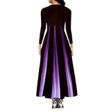 Explosion A-Shaped Dress Spring And Autumn Round Temperament Famous And Printed Gradient
