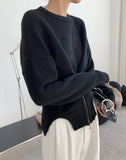 Winter Women Elastic Mohair Round Neck Zipper Sweater Female Doubleside