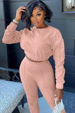 Long Sleeve Crop Top and Pants 2 Piece