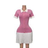 Wind Bumping Collar Short Sleeves Covert Thin 100 Folded Knitted