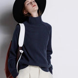 DY 2021 New Autumn Winter Girl's Clothes Women High-Collar Thickened Pullover Loose Sweater Large Size Knitted Wool