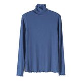 Women Multicolor Gray Brief High Elastic SlimT-shirt New Turtleneck Long Sleeve Fashion Tide Spring Autumn 2023