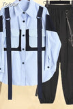 Hip-hop Style Patchwork Shirt Punk Chain Pants Two-piece Fashion Women's Pants Set Street Dance Boy Set Summer