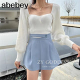 Collar Long Sleeve Woman Sweaters Knitted Pullover Women Spring Autumn Sweater Winter Tops For Women Black White