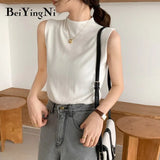Top Female Casual Sexy Solid Color Harajuku Knitted Fashion Cami Sleeveless Tank Tops Women's Summer Camisole